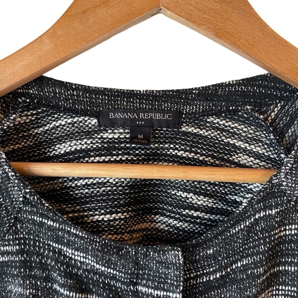 Banaba Republic Women’s Knut Zipup Crop Sweater Grey Puff Sleeves Size M - Picture 2 of 15